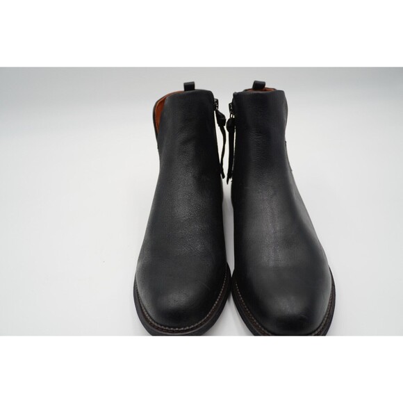 Franco Sarto Hyla Leather Ankle Boot Women's Size 11M Black Bootie Side Zip - Picture 2 of 10
